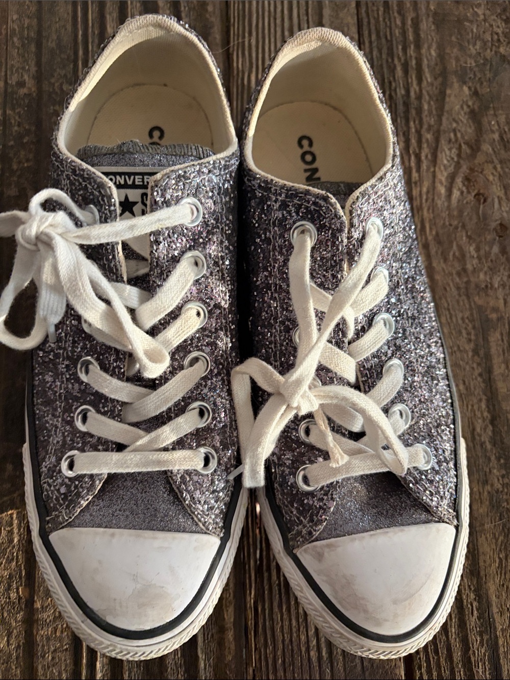 Converse Glitter Low-Top Sneakers - Silver